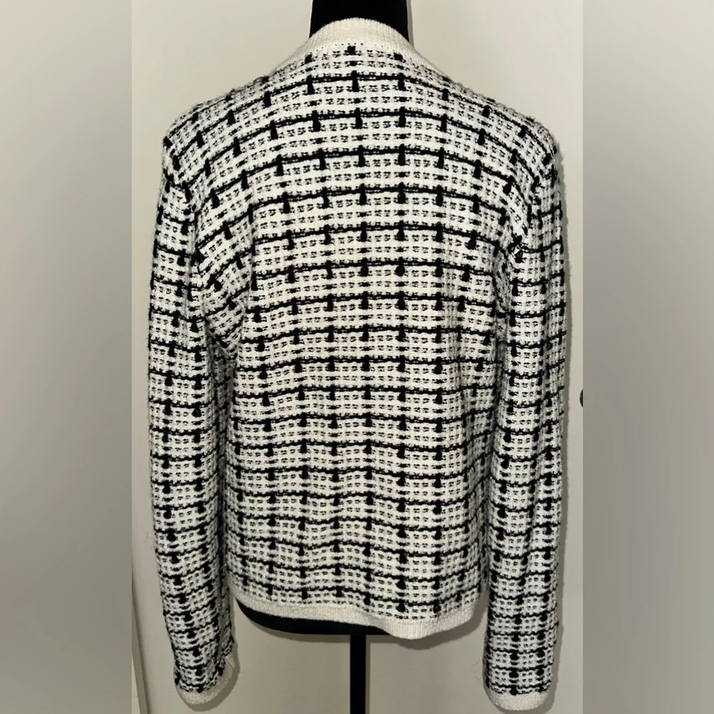 Marled Tweed Cardigan Sweater - Size M